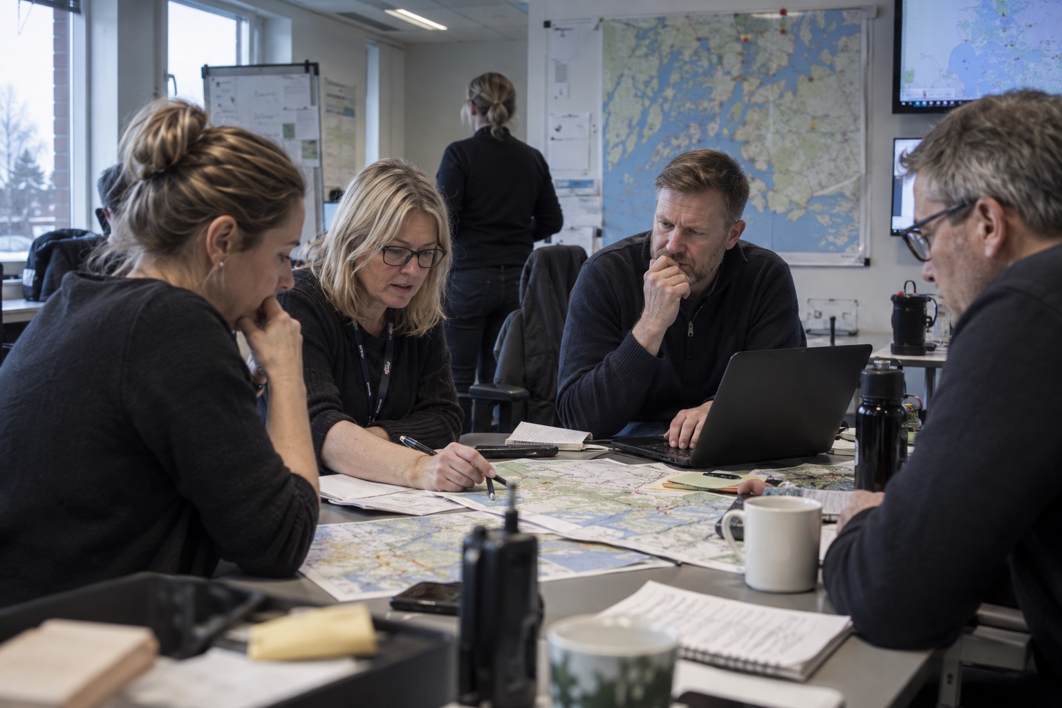 Municipal teams coordinating a crisis response
