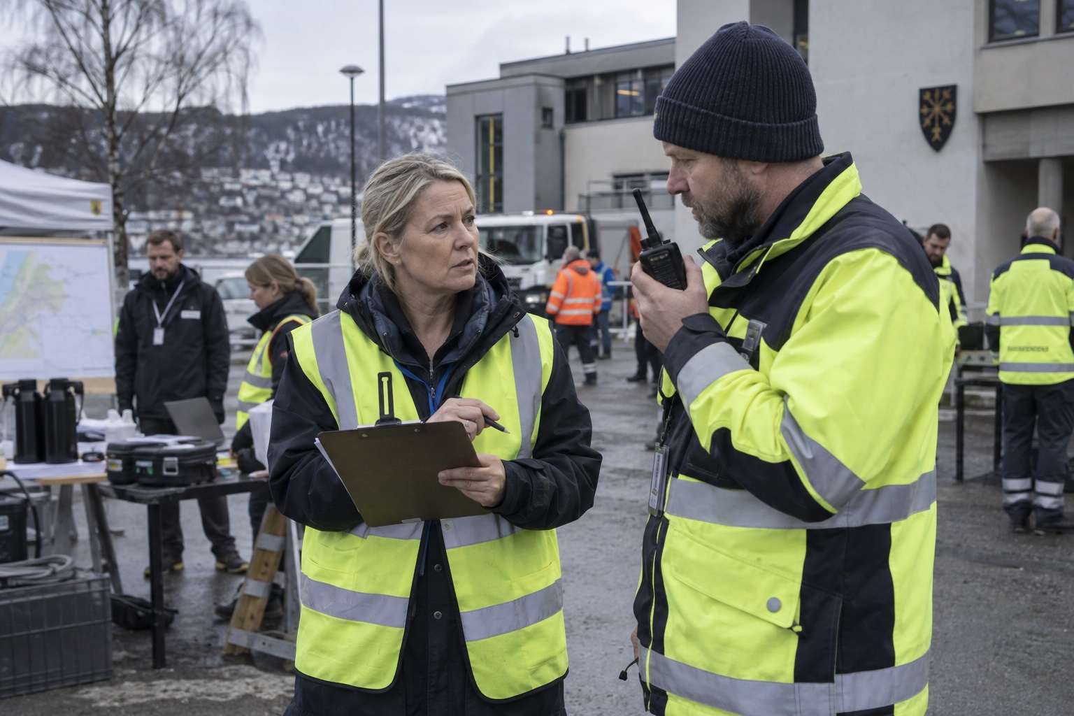 Public sector teams reviewing preparedness exercise information