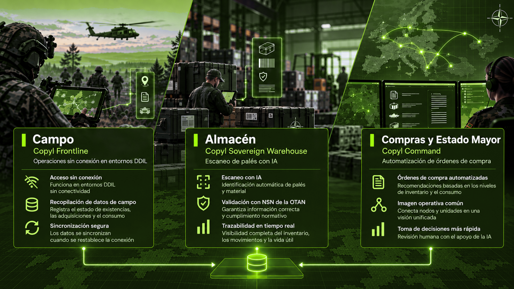 Diagrama de arquitectura de Copyl Defence Suite